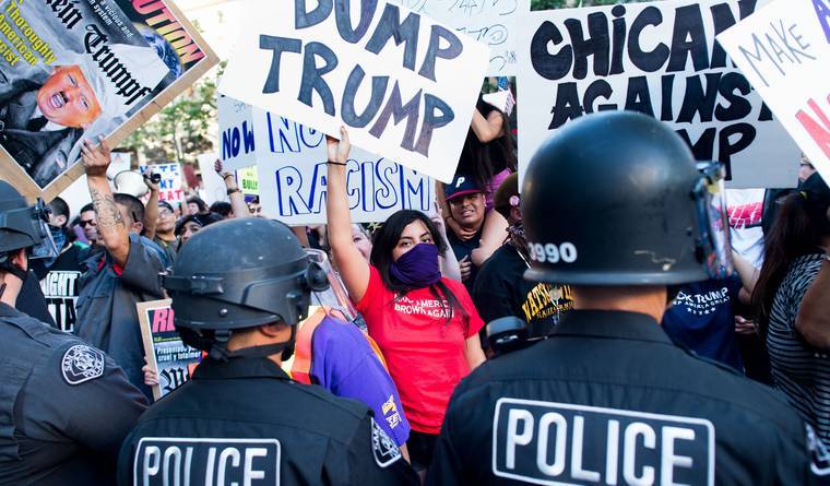 blackpantha:  rayhn:  micdotcom:  Donald Trump supporters were beaten and pelted