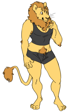 my new lion character!! given to me by ritts :D  transman. can you guys send me name ideas? I&rsquo;ve been calling him lion all day I feel bad ahah ;x;