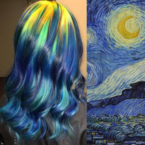 Hairstylist Creates Hair Dyeing Masterpieces Inspired By Classic Fine Art Paintings