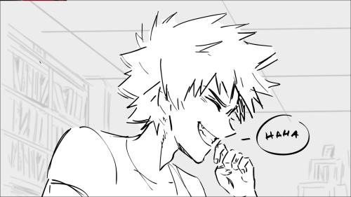 ‘Bakugou looked at how flustered Kirishima was and let out a genuine laugh.’Can you believe that thi