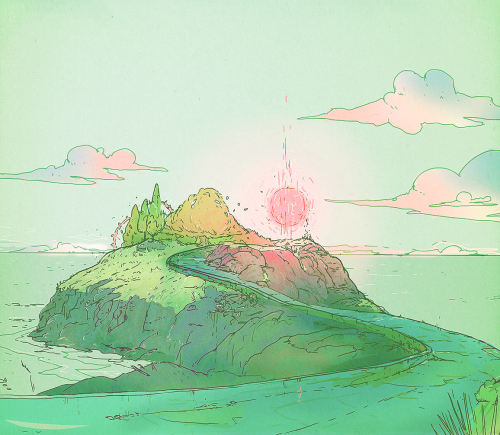 longerrpigs:more quick ish working out krita + ways of drawing spaces stuff. colours are weird and e