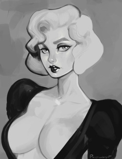 pixiepowderpuff: Noir Random value speed-paint.