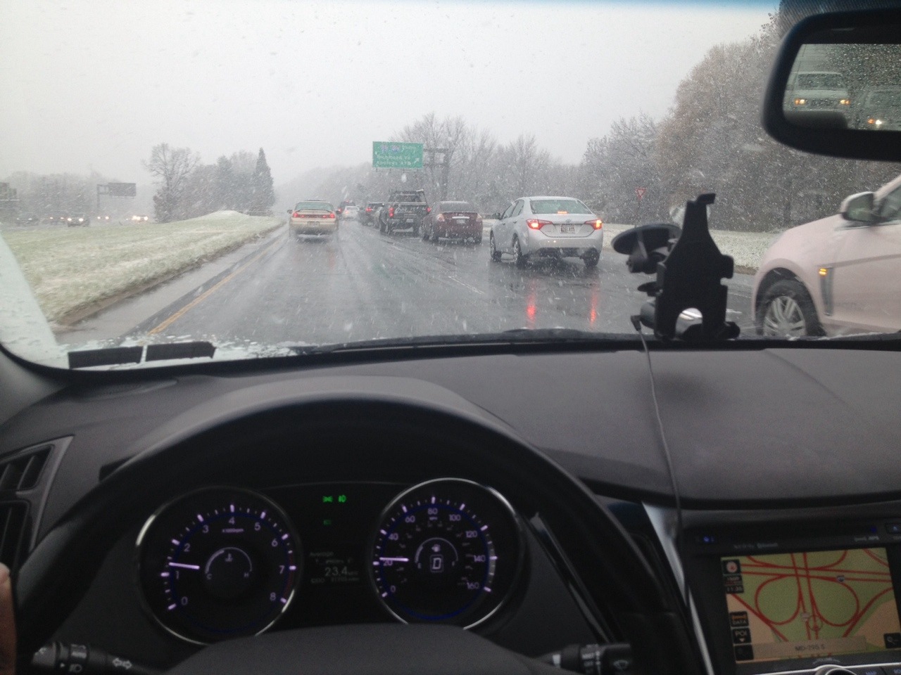 Driving down to DC in this crazy ass snowstorm before thanksgiving. Crazy