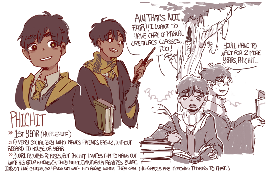 46gohan: More YOI hp au drawings!! (Part 1) Yurio and Chris are coming next! Probably. 