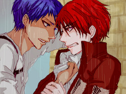 kuroko-no-yaoi-bl:  AoKaga (」*´∇｀)」