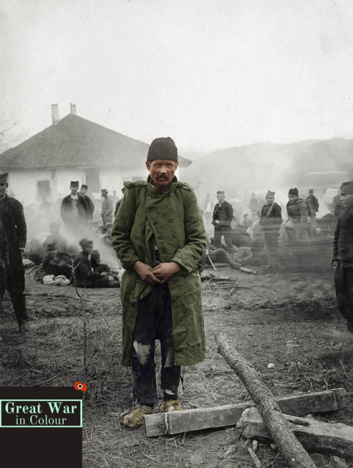 A Serbian soldier in Cukojevac, Serbia in 1915. Original image source: Austrian National Library