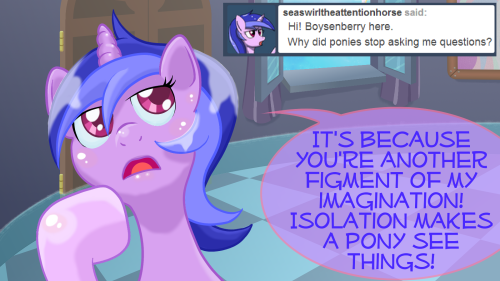 Sea Swirl: “Still, I get questions from ponies that I’m certain are imaginary all the time, so I gue