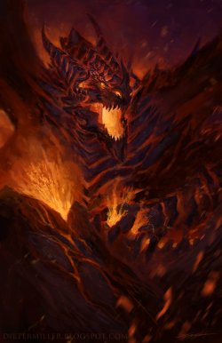 dailydragons:  Magma Dragon by Dieter Miller