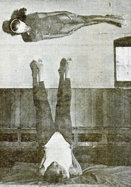The amazing Russell Nesbit flips a youngster into the air in a workout for his remarkable show.