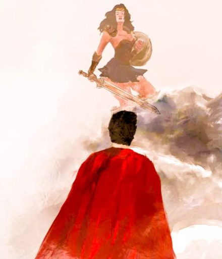 Superman meets Wonder Woman by giancarlodelgadoartworks