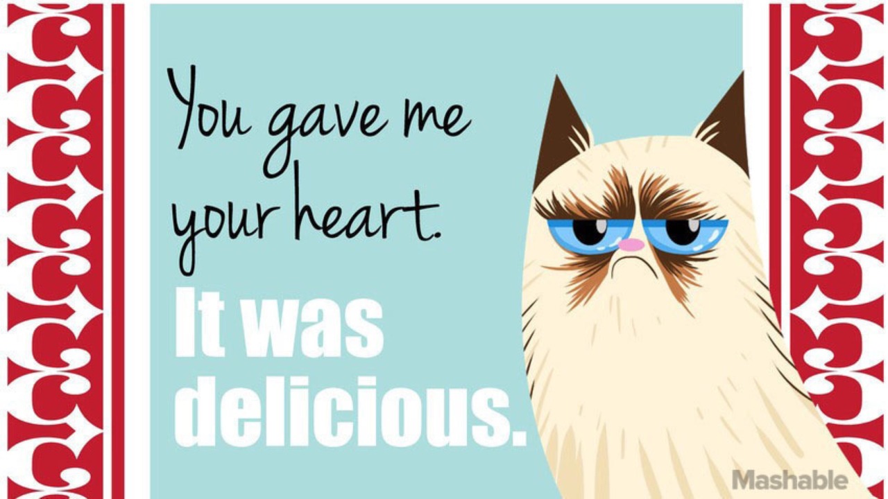 18 Grumpy Cat Valentines for Your Crabby Companion https://mashable.com/2014/02/09/grumpy-cat-valentines/#rUtWWxTL505z via...
