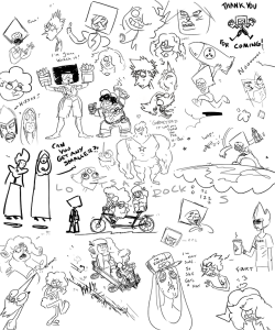 lotsarocks:  At the urging of my live stream guests, I am posting the crazy-doodles they loved so much :3