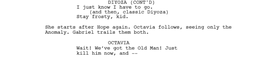 Welcome to this week’s first Script to Screen! Episode 608 was written by The brilliant Miranda Kwok and directed by April Mullen. First up, our heroes make it to the verge of the mysterious anomaly. 