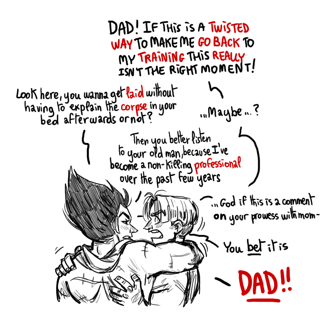 spywerewolf:  stupidoomdoodles:  Prince Vegeta and giving The Sex Talk   This is