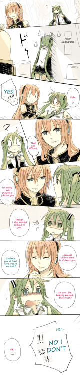 rxbd:  Comic by: 悠yuSaw this comic and was OMG Negitoro raburabu ♥~! Miku & Luka are just too damn perfect for each other! But since it was in Chinese, (and I just NEEDED to know what they were saying) I used my rusty Chinese language skills