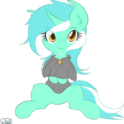 ffqartsandthings:  Transparent Lyra in hoodie.  :3  Adorbs Lyra~! ^w^