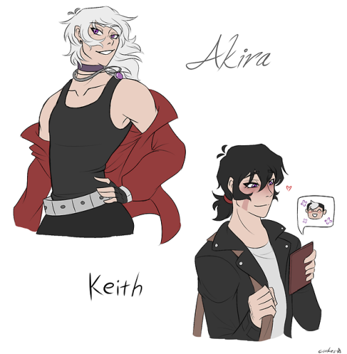 Akira and Keith from @go__begreat ’s fic Your Constellation Prize This fic is amazing, go read