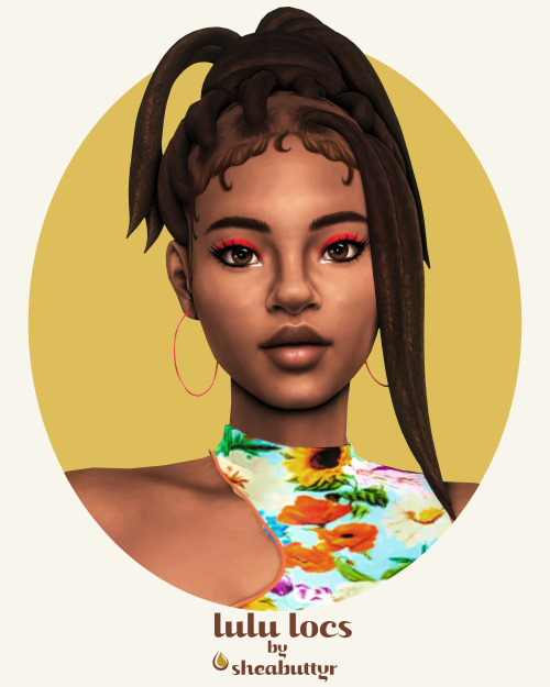 sheabuttyr:
“lulu locsBGC
• Not Hat Compatible
• Maxis 24 swatches
• Don’t re-upload/claim as your own
Vertices: 18512
Polygons: 32906
download: patreon”