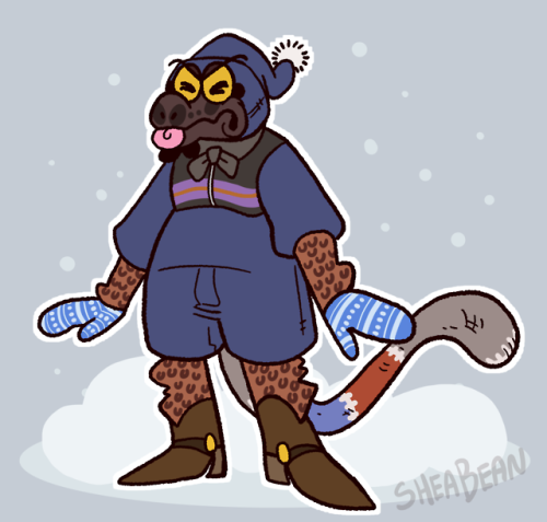 Grox is TOO COLD!! But he still hopes everyone had a good holiday seasonTwitter / FurAffinity / Patr