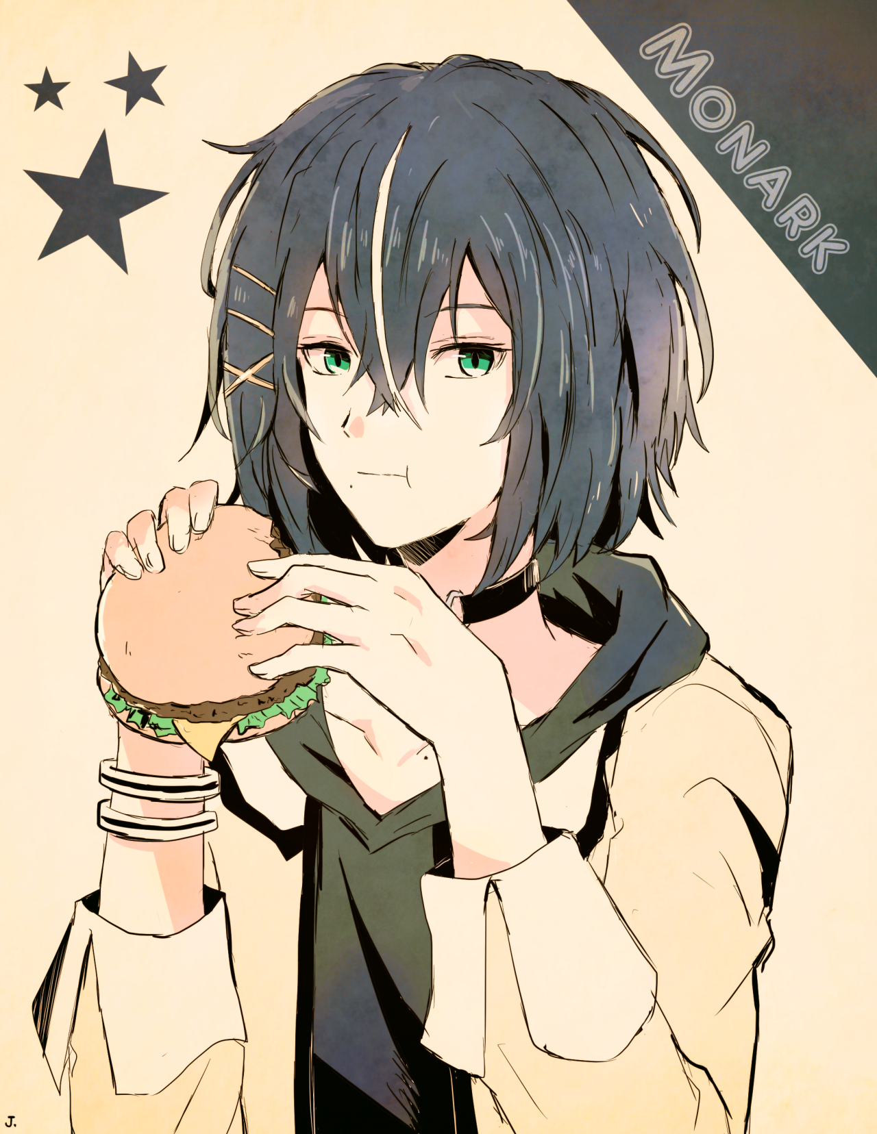ハンバーガーを食べる信哉くん。 #Monark#Shinya Yuda#モナーク#弓田信哉
