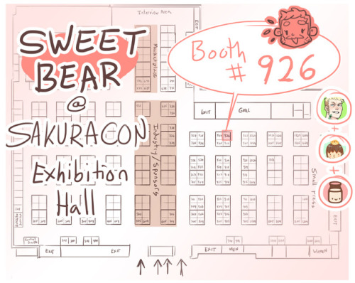 sweetbearcomic: Heeyyy I’m gonna be at Sakura-Con with Sweet Bear stuff this weekend at booth 926 in the Exhibition Hall with @thousandskies and @milkbun ! Because of the booth type, I can’t bring fan merch, so I’ll ONLY have Sweet Bear stuff this