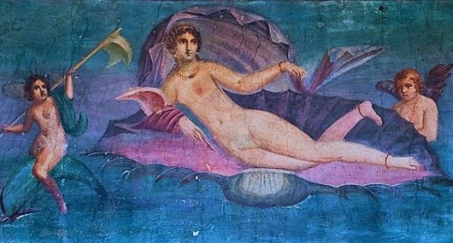 Fresco from Pompei, Casa di Venus, 1st century AD.  Dug out in 1960. It is supposed that this fresco