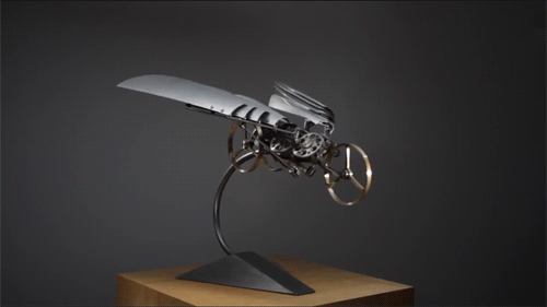 devidsketchbook:  AMAZING KINETIC SCULPTURES BY BOB POTTS Bob Potts is a kinetic Sculptor in upstate New York. His work renders motions inspired by nature into graceful and silent mechanical forms. The craftsmanship of his work is visible in every detail.