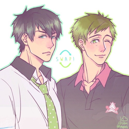 rrhapsody: trying hairstyle swap with these boys (っ*´∀｀*)っ mako-chan looks so refreshin