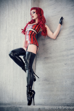 latexandfetish:  (via Miss LouLou Fetish III by BelindaBartzner on deviantART)  Red is a lovely color