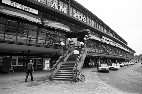 West Berlin June 1986. The signs say: Alt Berlin - `AM ZOO’ - InterCity Restaurant. Words used about