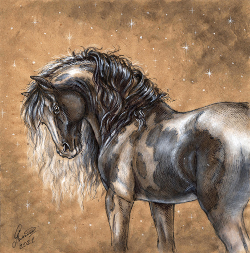 Another horse drawing (just because I couldn’t resist drawing this variant of coat color)