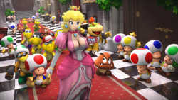 urbanator123:  Weekend with the Momma ‘Despite any lingering hostilities between her and his father, Princess Peach enjoys having Baby Bowser over for the weekend at the Mushroom Castle. She simply finds the little tyke adorable! Bowser Junior appears