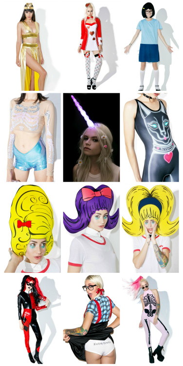 coquettefashion:  Halloween Costumes From DollskillFree Cement Velvetine Liquid Lipstick With Any Purchase!Paper Doll | Glitzy Bunny | Silver & Pink MermaidHello Kitty | Schoolgirl | Cowgirl, Hat & BootsRed Sequin Bow   |    Rainbow Bodysuit &