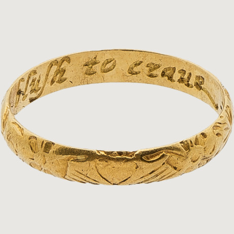 moonandwomb - 17th c. posy ring bearing the inscription, “I long...