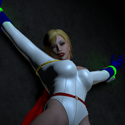 Some more 3D Poser art of me as Power Girl, as my unconscious body is returned to the cell to recove
