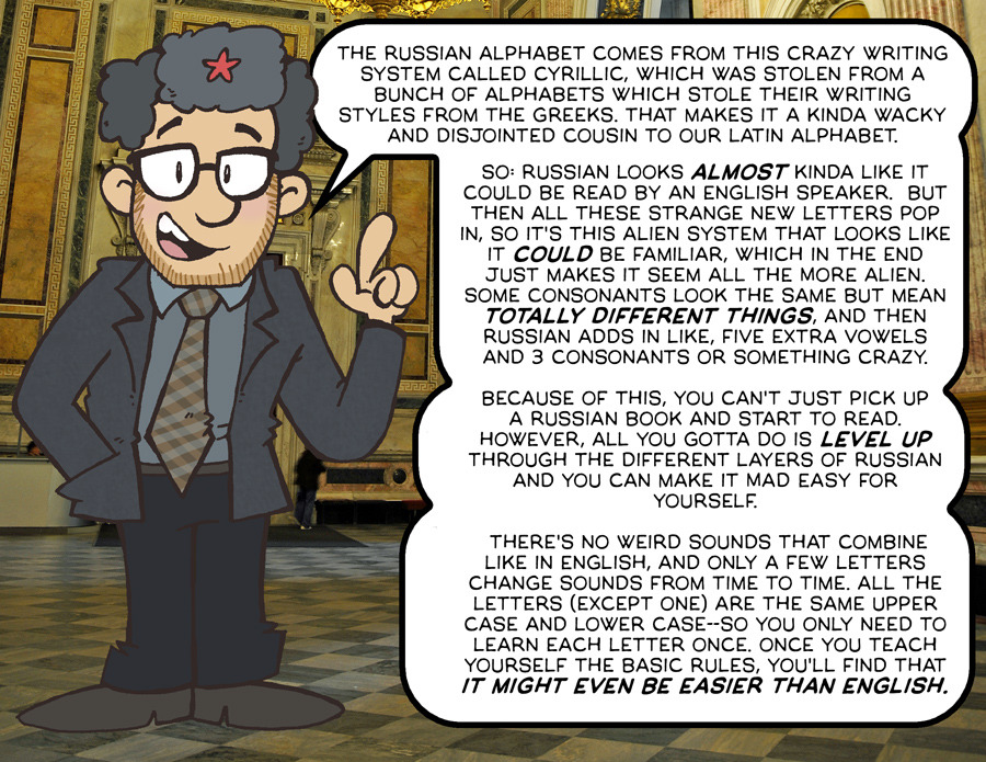 manicpixiedreampunx:  bilgeathresh:  ryanestradadotcom:  Learn To Read Russian in