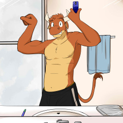 Ty&rsquo;s bathroom selfie in his online photo album, cause that&rsquo;s what you&rsquo;re supposed to use it for, right?  This was when he was in better shape due to playing football, but after the season was over, he got a bit chubby.