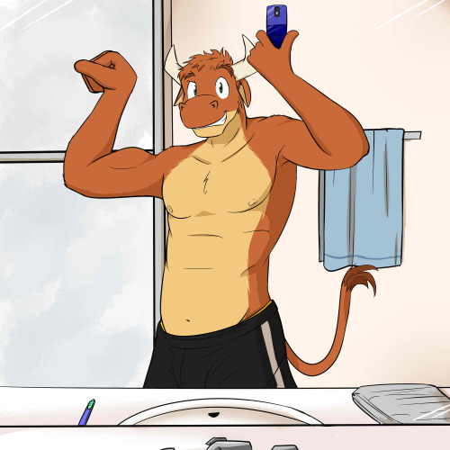 Ty’s bathroom selfie in his online photo album, cause that’s what you’re supposed to use it for, right?  This was when he was in better shape due to playing football, but after the season was over, he got a bit chubby.