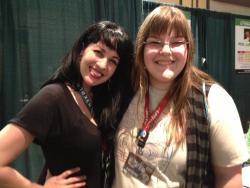 sea-dilemma:  Filmeditor16 with Grey Delisle at Emerald City Comic Con!  Grey was funny and and very nice and really pretty (prettier than her photos!).  She did Azula and Vicki from Fairly Odd Parents for us, and signed five things for us and took
