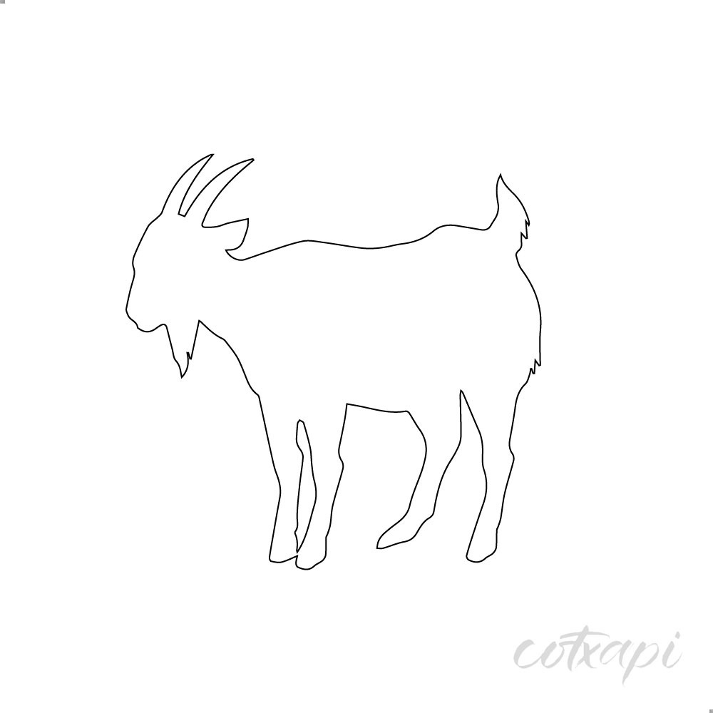 Wild goat icon for logo in vector art