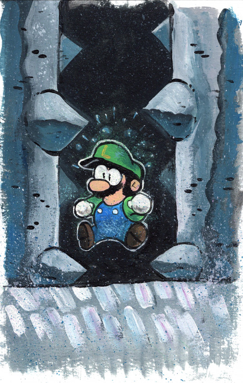 Bought some gouache and tried it out with some Peach and Luigi art! 