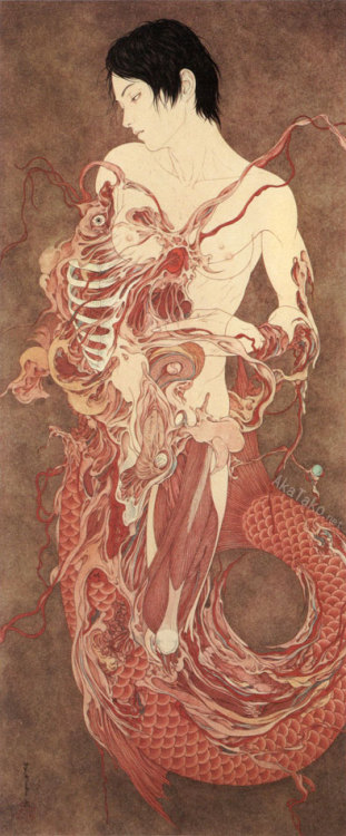 akatako: ANDROGYNOUS by Takato Yamamoto. Printed in his art book “Rib of a Hermaphrodite&rdquo