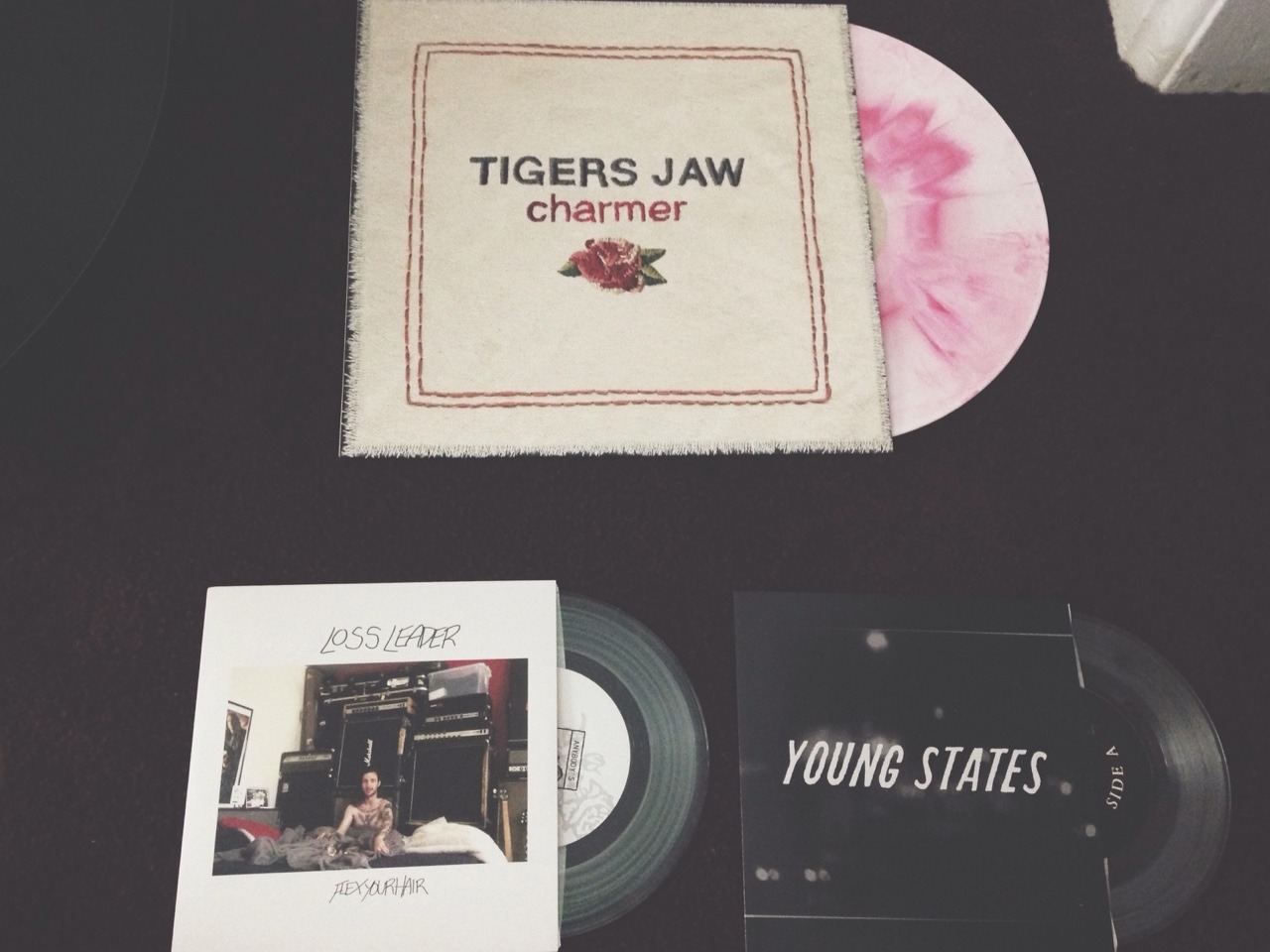 cokebottleclear:  Bledfest 2015 pickups!  tigers jaw-charmer first press/1500 loss