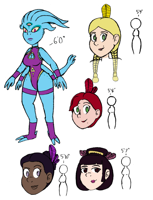 Colored refs of the new OCs for my new and adult photos