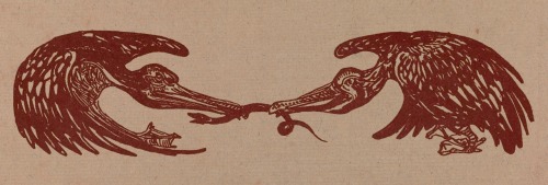 Two Storks Fighting Over a Snake (Exhibition invitation - 1902 - Theodorus van Hoytema - via MFA Bos