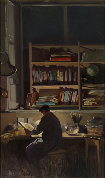 polishpaintersonly:“In the library“Józef Rapacki (Polish;1871-1929)oil on canvasNational Museum, War