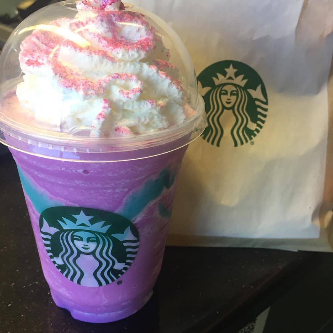 Untitled on Tumblr Had to try the unicornfrappuccino from Starbucks