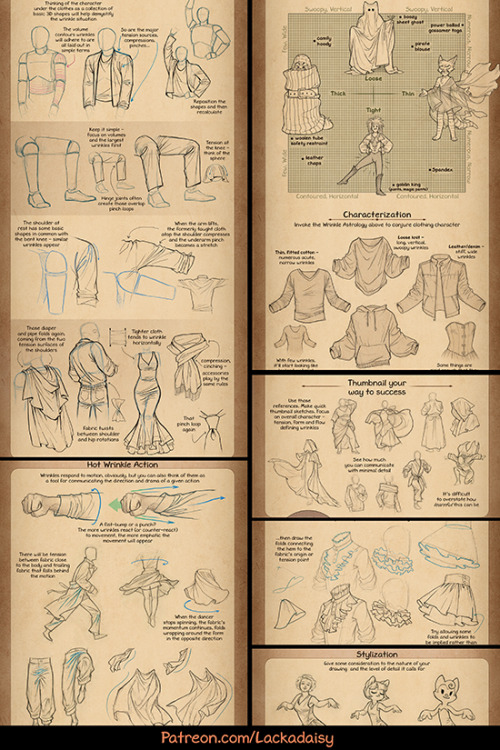 lackadaisycats: Drawing WrinklesI made a tutorial-thing about drawing clothing wrinkles - something 