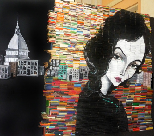 asylum-art:  Painted Book Sculptures byMike Stilkey, “Full of Smiles and Soft Attentions” LA-based artist Mike Stilkey creates whimsical painted sculptures out of stacked books. Mike has always been attracted to painting and drawing not only on vintage