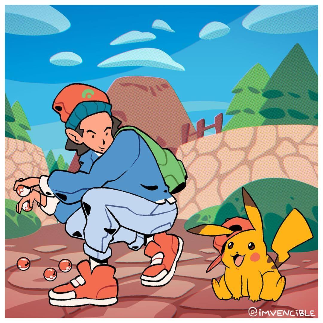 Imvencible — Casual Ash and Pikachu, Pokémon Red is still my